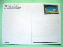 United Nations Vienna 1990 Unused Pre Paid Postcard - Earth Globe - Cartas & Documentos