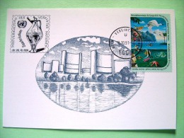 United Nations Vienna 1991 Special Cancel SAARBRUCKEN On Postcard - Animals Fishes Birds Swans - Cartas & Documentos