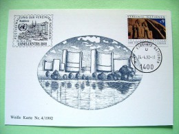 United Nations Vienna 1992 Special Cancel CONFLUENTES 2000 On Postcard - Abu Simbel - Egypt Archaeology - Cartas & Documentos