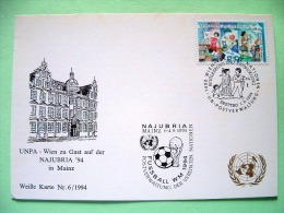 United Nations Vienna 1994 FDC Postcard - Population And Development - Women Teaching, Running Machine - Special Canc... - Cartas & Documentos