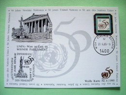 United Nations Vienna 1995 Special Cancel Wien On Postcard - UN 50 Anniv. - Briefe U. Dokumente