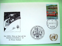 United Nations Vienna 1997 Special Cancel WEIHNACHTSPHILA On Postcard - Bus - Horse - Briefe U. Dokumente