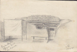 Germany Feldpostkarte W. Artistic Drawing 29.6.1915 "Offizier 7/257 Bei Tiporro" Trench Drawing UNIQUE !! (2 Scans) - Altri & Non Classificati
