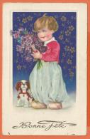 GAD-27 Bonne Fête.  Enfant Avec Bouquet De Fleurs Et Chien. Non Circulé. - Muttertag