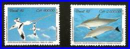 BRAZIL 1992  BIRDS & DOLPHINS  SC#2352-53 MNH CV$4.25 ANIMALS, MARINE LIFE (3ALL) - Collezioni & Lotti