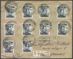 ITALIA - ITALY - SIMI - SYMI - EGEO - RECOM. LETTER To CUNEO  - 1919 - RARE - Egeo (Simi)