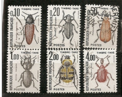 Taxes  N°  103 - 104 - 105 - 106 - 107 - 108  Oblitérés  -  Insectes - Série Complète - 1960-.... Afgestempeld