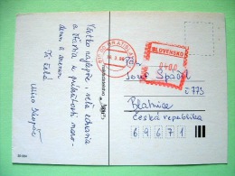 Slovakia 1995 Postcard "flowers Roses" Sent Locally - Machine Franking - Lettres & Documents