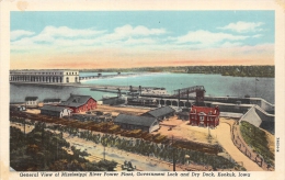 ETATS UNIS  IOWA  KEOKUK  GENERAL VIEW OF MISSISSIPPI RIVER POWER PLANT,GOVERNMENT LOCK AND DRY DOCK - Sioux City