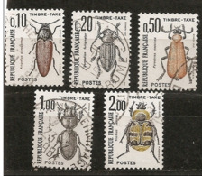 Taxes  N°  103  - 104 - 105 - 106 - 107  Obitérés  -  Insectes - 1960-.... Afgestempeld