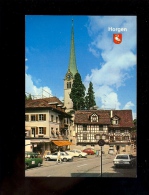 HORGEN Am Zürichsee ( Zurich ) Dorfpartie Mit Kirche ( Auto Volvo Bmw ? Opel ? Ford ? ) - Dorf