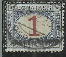 ITALIA REGNO ITALY KINGDOM 1890 - 1894 SEGNATASSE DEL 1870 TAXES DUE TASSE CIFRA NUMERAL LIRE 1 TIMBRATO USED - Postage Due