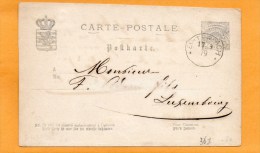 Echternach Luxembourg 1879 Card Mailed To City - Postwaardestukken