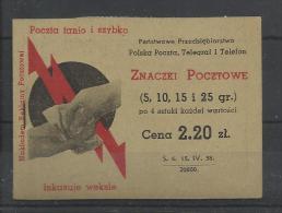 Carnet Booklet Markenheftchen Pologne Polen Poland Fi 5a    Mains Rare  !!! 2 Scans - Postzegelboekjes