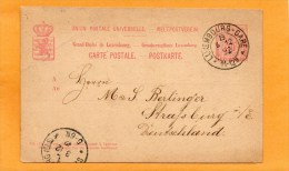 Luxembourg Gare 1892 Card Mailed - Ganzsachen