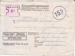 WO 2 : KRIEGGEFANGENEN Bf (10.9.44)  Van  STALAG X A (Schleswig) Naar HAINE ST PIERRE + Belgische Censuur "152" !!!!! - WW II (Covers & Documents)