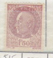 FRANCE N° 517 1F50 BRUN ROUGE TYPE BERSIER ANNEAU LUNE A LA NUQUE NEUF AVEC CHARNIERE - Nuovi