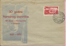 30 Years Of Theatre In Bosnia And Herzegovina, Sarajevo, 25.11.1951., Yugoslavia, Cover - Lettres & Documents