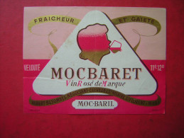 ETIQUETTE  MOCBARET  VIN ROSE DE MARQUE ALBERT BESOMBES NEGOCIANT ELEVEUR A ST HILAIRE ST FLORENT M Et L MOC - BARIL - Rosés