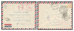 EGYPT CAIRO TO BAGHDAD IRAQ 1968 CENSORED COVER / LETTER MACHINE CANCELLATION - METER FRANKING 65 MILLS - Brieven En Documenten