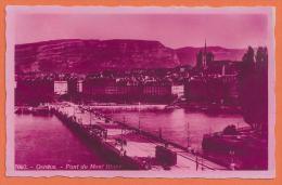 JAE-05 Genève, Pont Du Mont-Blanc, Carte Rose, Tramway. Ile Rousseau, Salève. Cachet Carouge 1929 - Carouge