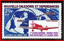 NEW CALEDONIA 1969 FIRST FLIGHT SC#C62 MNH PLANES, MAPS - Nuovi