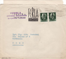 TORINO   18.8.1944  /  COMO  - Cover _ Lettera  - R.S.I.  Cent. 25 X 2 - Marcofilie