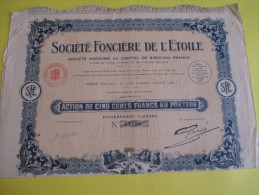 Action De 500 Francs Au Porteur/ Société Fonciére De L'Etoile/  / 1927   ACT62 - Industrial