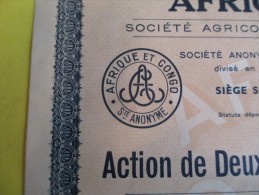 Action De 2 500 Francs Au Porteur/ Afrique Et Congo /Sté Agricole, Commerciale & Industrielle   / 1923   ACT65 - Industry