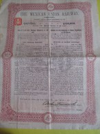 Obligation De Premiére Hypothéque De 20 Livre/"The Mexican Union Railway "  /1910   ACT76 - Bergbau