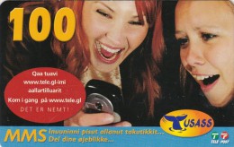 Greenland, PRE-GRL-10011, 100 Kr, 2 Girls, Whaletail, 2 Scans   Expiry 17-05-2009. - Groenland