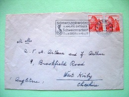 Switzerland 1948 Cover To England - Lake Lugano - Swiss Products Quality Slogan - Lettres & Documents