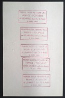 Feuillet PTT D'authentification Avec Cachet Premier Vol FRANCE - POLYNESIE Via Los Angeles Mai 1960 - Brieven En Documenten