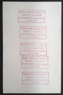 Feuillet PTT D'authentification Avec Cachet Premier Vol FRANCE - POLYNESIE Via Los Angeles Mai 1960 - Covers & Documents