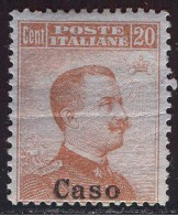 ITALIA - ISOLE  EGEO - CASO - SENZA Filigrana - *MLH - 1917 - Egée (Caso)