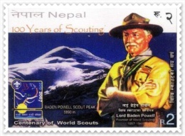 100 YEARS OF SCOUTING LORD BADEN POWELL Rs.2 STAMP MINT MNH NEPAL 2007 MINT - Unused Stamps