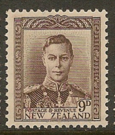 NZ 1938 9d KGVI SG 685 UNHM #DK14 - Nuovi