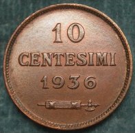 M_p> San Marino 10 Centesimi 1936 300.000 Pz Coniati Moneta NON COMUNE In ALTA Conservazione - San Marino