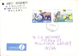 POLAND 1970 COMMERCIAL COVER POSTED FROM SOBOWIDZ FOR INDIA - Lettres & Documents