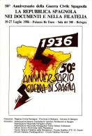 50° ANNIVERSARIO GUERRA DI SPAGNA 1936. CARTOLINE FRANCOBOLLI E STORIA POSTALE. LIBRICINO 1986 - Italië