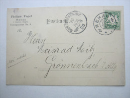 1908, REHAU    , Klarer Stempel Auf Karte - Covers & Documents