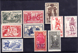 MADAGAGASCAR 1937 1942 Lot Expo Internationale Paris Defense Empire Secours National - Ungebraucht