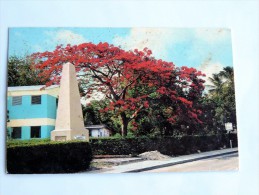 Carte Postale Ancienne : BARBADOS , St James , Monument Commemorating First Landing , 2 Stamps - Barbados