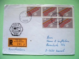 United Nations - Vienna 1981 Special Cancel OEVEBRIA On Registered Cover To Germany - Palestinian Rights - Cartas & Documentos