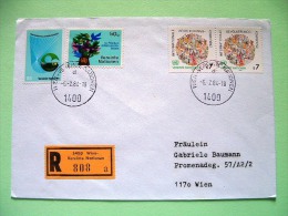 United Nations - Vienna 1984 Registered Cover To Wien - World Population - Fish - Environment - Bird And Tree - Covers & Documents