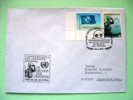 United Nations - Vienna 1990 Special Peace-keeping Cancel On Cover To Germany - Flag - Peace-keeping Force - Soldier - Briefe U. Dokumente