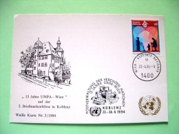 United Nations - Vienna 1994 Special Koblenz Cancel On Postcard - Family Year - Cartas & Documentos