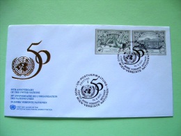 United Nations - Vienna 1995 FDC Cover - U.N. 50 Anniv. - Unperforated (Scott 188 A + B = 4.25 $) - Cartas & Documentos