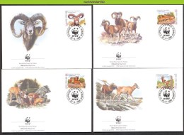 Nbx237fb WWF FAUNA ZOOGDIEREN 'HERT DEER' MOUFLON WILD SCHAAP WILD SHEEP MAMMALS CYPRUS 1998 FDC's - FDC