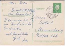 Bund Heuss Med P 37 PSt I Stempel Bruck ü Schwandorf 1961 - Postkarten - Gebraucht